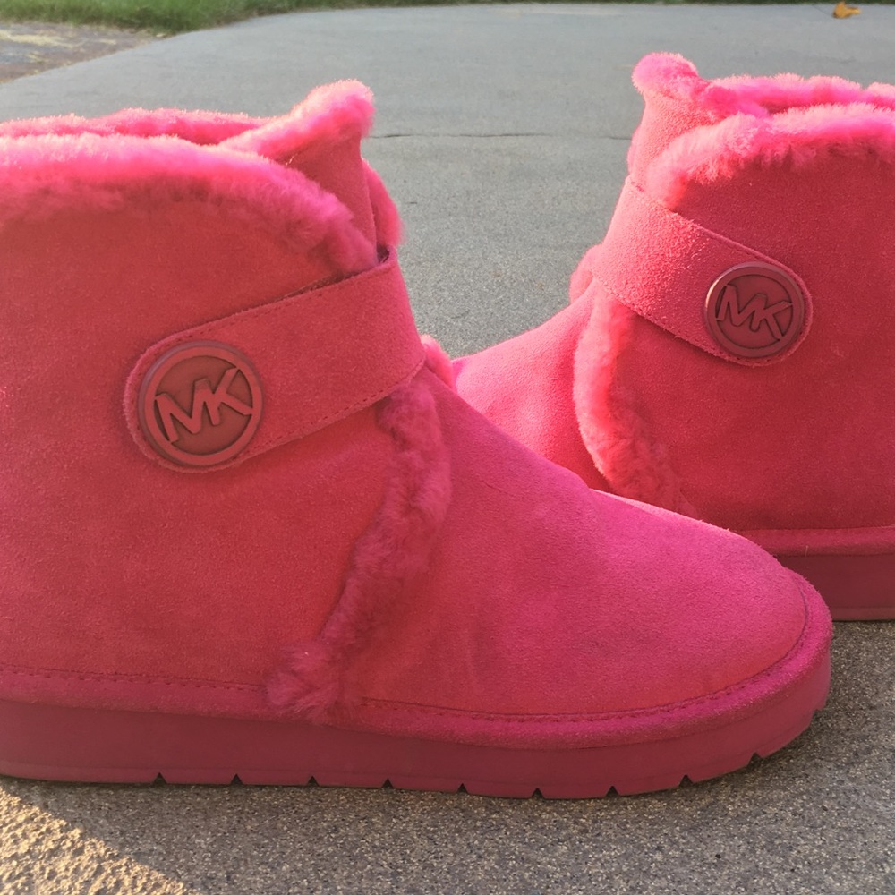 MK Suede Plush Booties